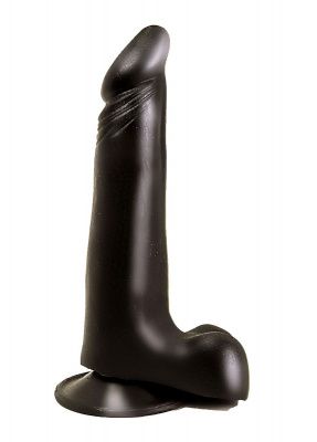 Чёрный фаллоимитатор с вытянутой головкой - 17,8 см. от LOVETOY (А-Полимер)