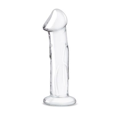 Прозрачный стеклянный фаллоимитатор 6’’ Glass Dildo With Veins   Flat Base - 15,2 см. от Glas