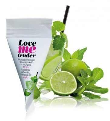 Съедобное согревающее массажное масло Love Me Tender Mojito с ароматом мохито - 10 мл. от Love to Love