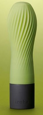 Салатовый рифленый мини-вибратор IROHA ZEN MATCHA - 12,7 см. от Tenga