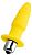 Желтая ребристая анальная вибровтулка - 11 см. от Штучки-дрючки