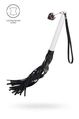 Плеть с белой рукоятью и чёрными хлыстами - 50 см. от Pecado