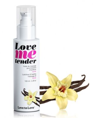 Съедобное согревающее массажное масло Love Me Tender Vanilla с ароматом ванили - 100 мл. от Love to Love