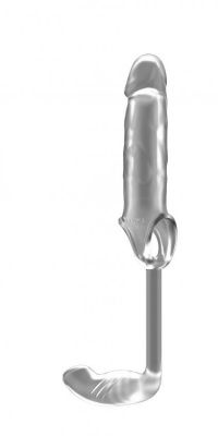 Прозрачная насадка с анальным стимулятором Stretchy Penis Exten and Plug No.34 от Shots Media BV