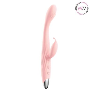 Розовый вибромассажёр для G-стимуляции с клиторальным отростком от Erowoman-Eroman Розовый вибромассажёр для G-стимуляции с клиторальным отростком от Erowoman-Eroman