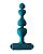 Бирюзовая анальная цепочка с перезаряжаемой вибропулей Excellence 2.0 - 15 см. от Lola Games