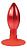 Красная каплевидная анальная пробка - 10 см. от Bior toys