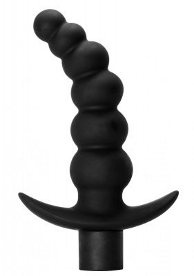 Чёрная анальная ёлочка с вибрацией Ecstasy - 14 см. от Lola toys