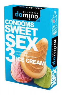 Презервативы для орального секса DOMINO Sweet Sex с ароматом мороженого - 3 шт. от Domino
