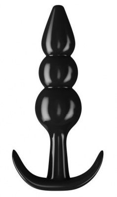 Черный анальный стимулятор с широким основанием - 10 см. от Сумерки богов