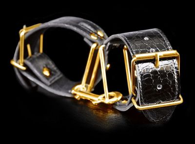 Черные с золотом наручники Cuffs от Pipedream