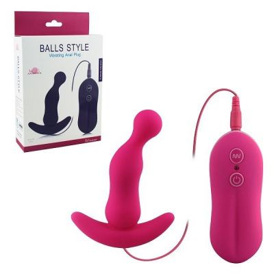 Розовый анальный стимулятор Balls Style Vibrating Anal Plug от Howells
