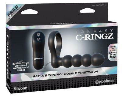 Эрекционное кольцо с анальным вибратором и пультом ДУ от Pipedream