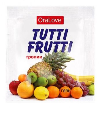 Пробник гель-смазки Tutti-frutti со вкусом тропических фруктов - 4 гр. от Биоритм