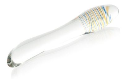 Стеклянный прозрачный фаллоимитатор с двухцветным кончиком - 20 см. от Sexus Glass