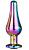 Радужная анальная пробка с кристаллом Coloured Pleasure Plug S - 9 см. от Dream Toys