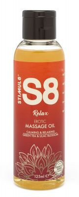 Массажное масло S8 Massage Oil Relax с ароматом зеленого чая и сирени - 125 мл. от Stimul8