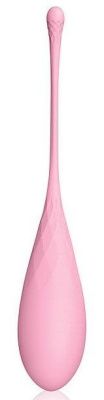 Нежно-розовый каплевидный вагинальный шарик со шнурком от Bior toys