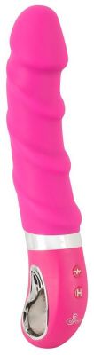 Розовый вибратор с рёбрышками и подогревом Warming Soft Vibrator - 22,8 см. от Orion