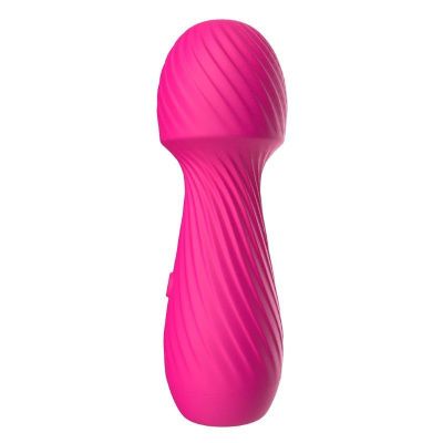 Ярко-розовый мини-вибратор с рельефной поверхностью - 13,6 см. от Silicone Toys