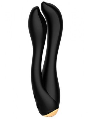 Черный анально-вагинальный вибратор Gofinger - 17,5 см. от Yuanse