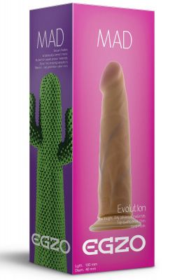 Телесный фаллоимитатор без мошонки Mad Cactus - 18,5 см. от EGZO