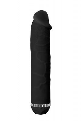 Чёрный водонепроницаемый вибратор PURRFECT SILICONE DELUXE 7.5INCH - 19 см. от Dream Toys