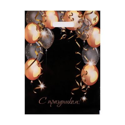 Пакет с вырубной ручкой и принтом в виде шариков (30х40 см) от Сима-Ленд