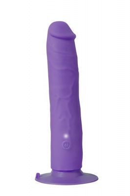 Фиолетовый вибратор-реалистик на присоске PURRFECT SILICONE ONE TOUCH - 20,5 см. от Dream Toys