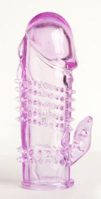 Фиолетовая насадка с коготком и шипами - 13 см. от ToyFa