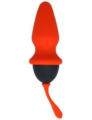 Оранжево-черная анальная пробка - 8 см. от Eroticon