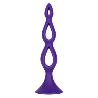 Фиолетовая анальная елочка Silicone Triple Probe - 14,5 см. от California Exotic Novelties