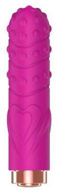 Ярко-розовая рельефная вибропуля Je Taime Silky Touch Vibrator - 9,4 см. от So divine