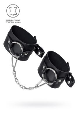 Черные оковы из толстой кожи с люверсами от Pecado