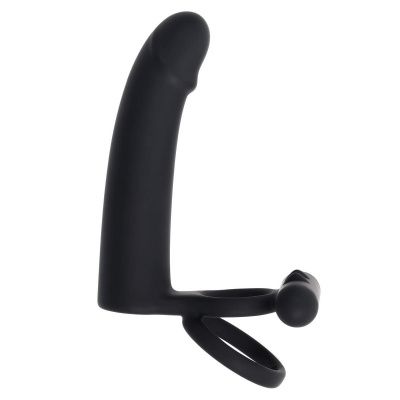 Черная вибронасадка для двойного проникновения Full Swing от Gender X