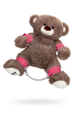 Бондажный набор: бурый мишка с розовыми оковами и наручниками от Pecado