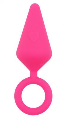 Розовая анальная пробка с кольцом Candy Plug S - 7,1 см. от Chisa