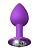 Фиолетовая анальная пробка с прозрачным стразом Her Little Gems Small Plug - 7,4 см. от Pipedream