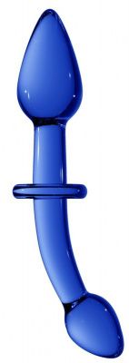 Синий двусторонний анальный стимулятор Doubler - 18 см. от Shots Media BV