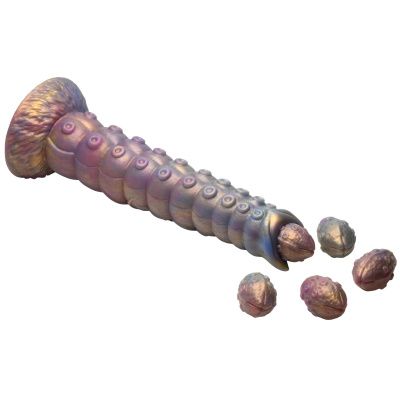 Фантазийный фаллоимитатор Deep Invader Tentacle Ovipositor Silicone Dildo with Eggs - 22,9 см. от XR Brands Фантазийный фаллоимитатор Deep Invader Tentacle Ovipositor Silicone Dildo with Eggs - 22,9 см. от XR Brands