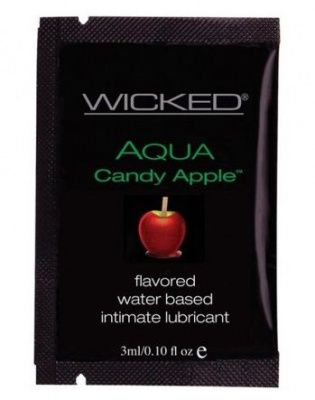 Лубрикант с ароматом сахарного яблока WICKED AQUA Candy Apple - 3 мл. от Wicked