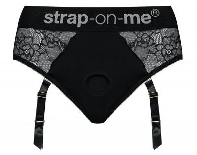 Черные трусики для насадок Diva Lingerie Harness - size M от Strap-on-me