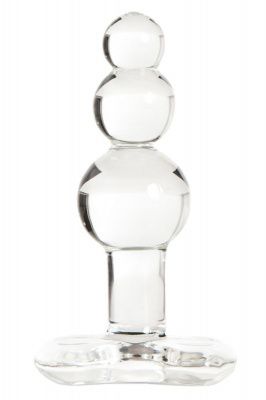 Прозрачная анальная втулка-ёлочка из стекла - 11 см. от Sexus Glass