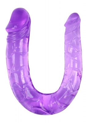 Двухсторонний фаллоимитатор Twin Head Double Dong фиолетового цвета - 29,8 см. от Bior toys