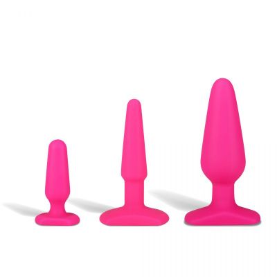 Набор из 3 розовых анальных плагов из силикона от Erotic Fantasy