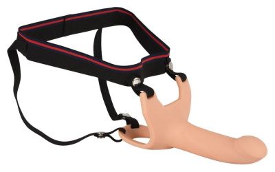 Силиконовый полый страпон на ремнях Silicone Strap-on - 16 см. от Orion