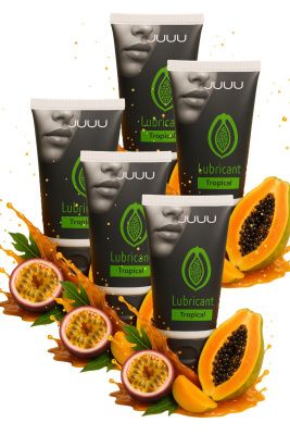 Набор из 5 съедобных лубрикантов JUJU со вкусом тропических фруктов от JuJu
