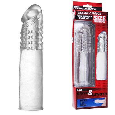 Прозрачная насадка с массажными точками Size Matters - 14 см. от XR Brands