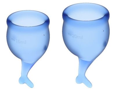 Набор синих менструальных чаш Feel secure Menstrual Cup от Satisfyer