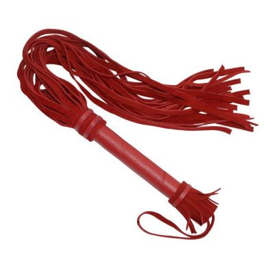 Красная плеть с кожаной ручкой - 65 см. от Sitabella